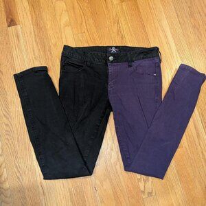 Royal Bones by Tripp Black/Purple Split Jeans, 9